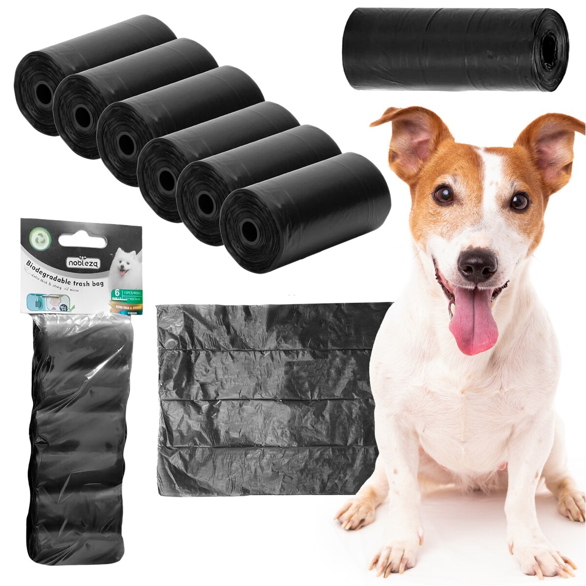 Woreczki Worki Na Psie Odchody 90 Worków 6 Rolek Biodegradowalne