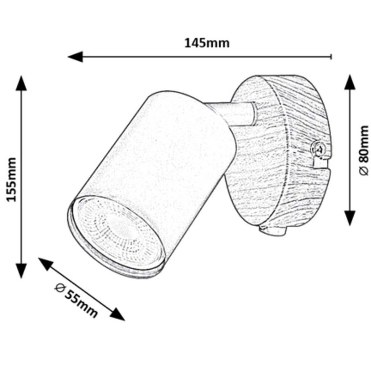 Ścienna lampa sypialniana Edmund 5295 kinkiet regulowany czarny drewno