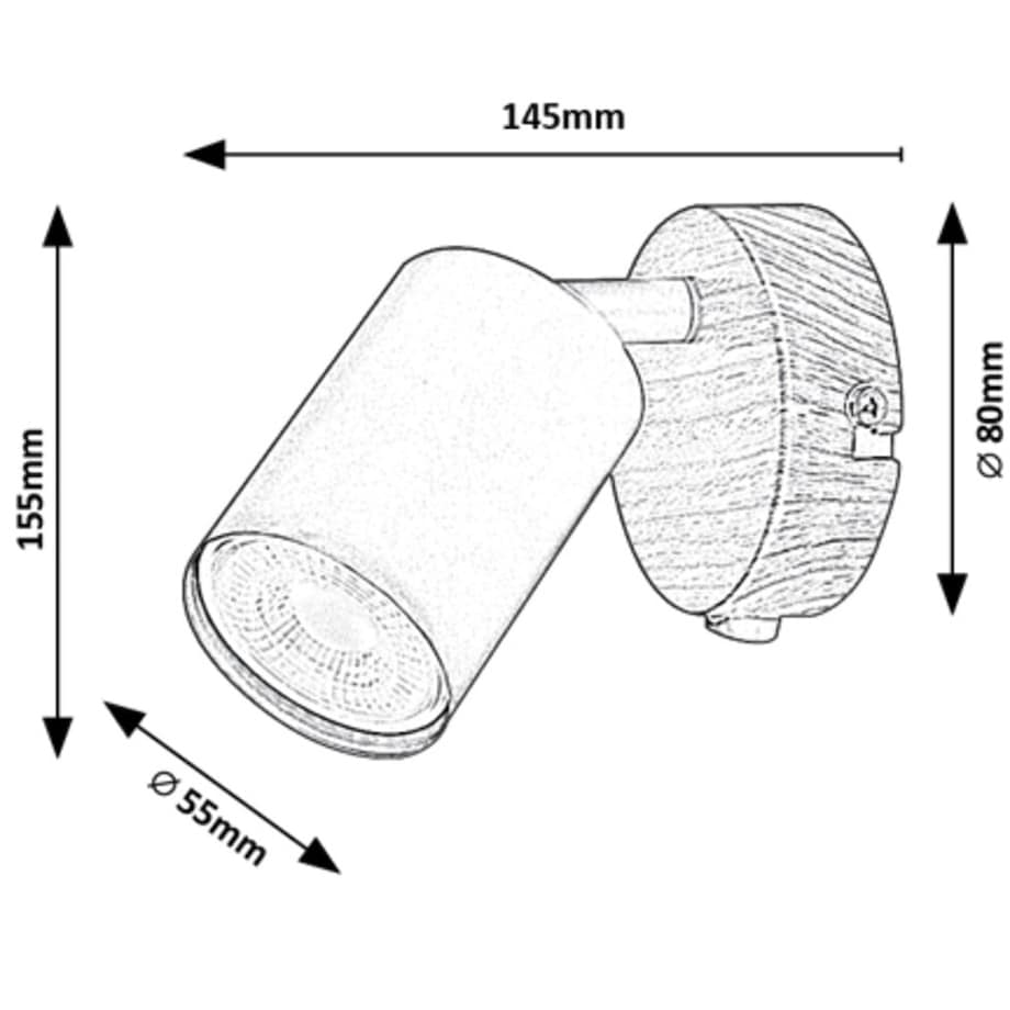 Ścienna lampa sypialniana Edmund 5295 kinkiet regulowany czarny drewno