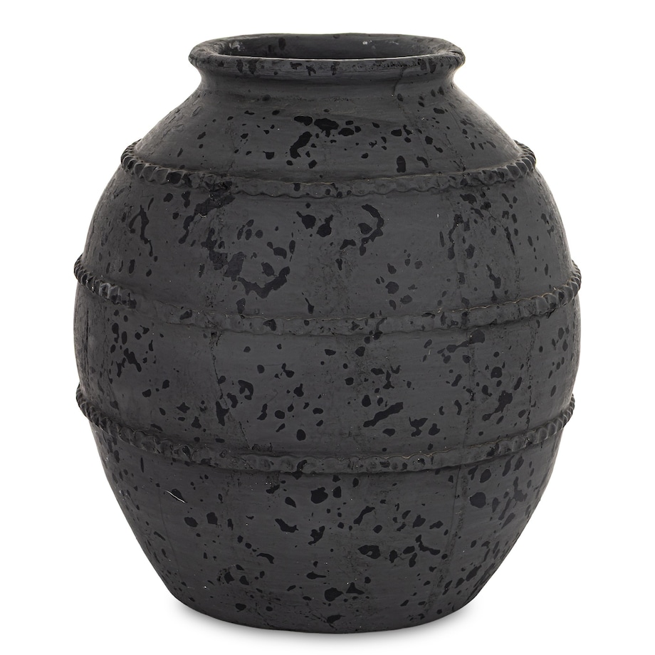 Wazon ceramiczny 32x26x26 cm ABARREL czarny