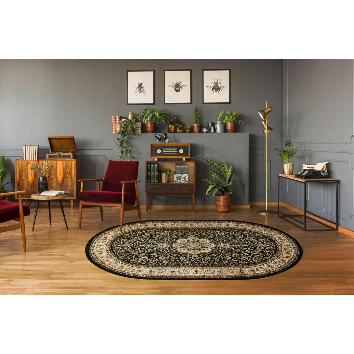 Dywan ROYAL ADR owal wzór 521 zielony 200x290 cm