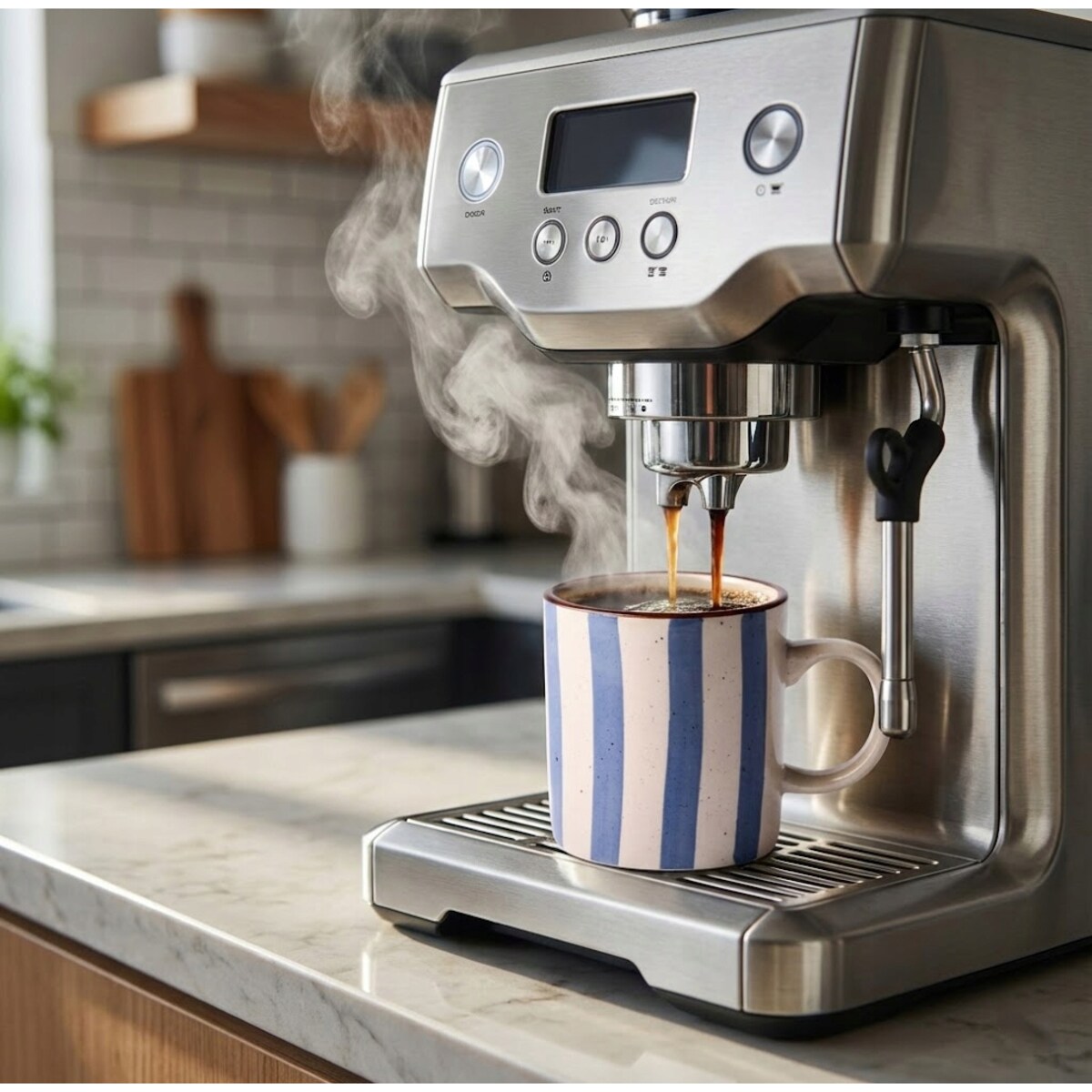 KUBEK CERAMICZNY W PASKI 300ml BEŻOWY DO KAWY HERBATY Z UCHWYTEM NA KAWĘ