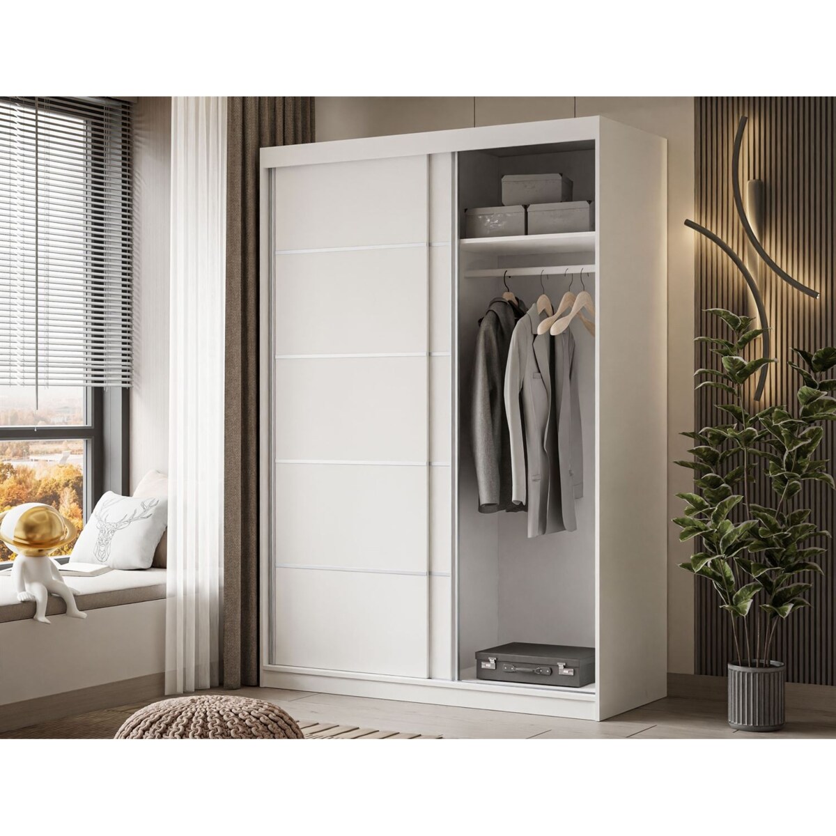 Szafa przesuwna CAMARO PLUS 150 cm, biała