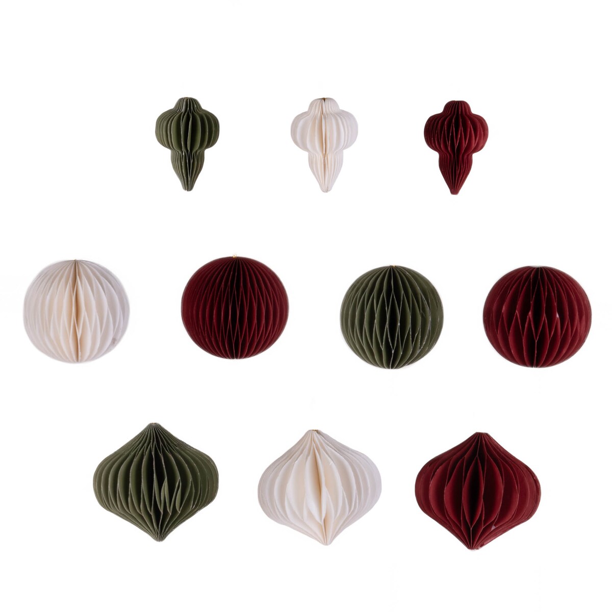 Ozdoby na choinkę z papieru, Ø 8 cm