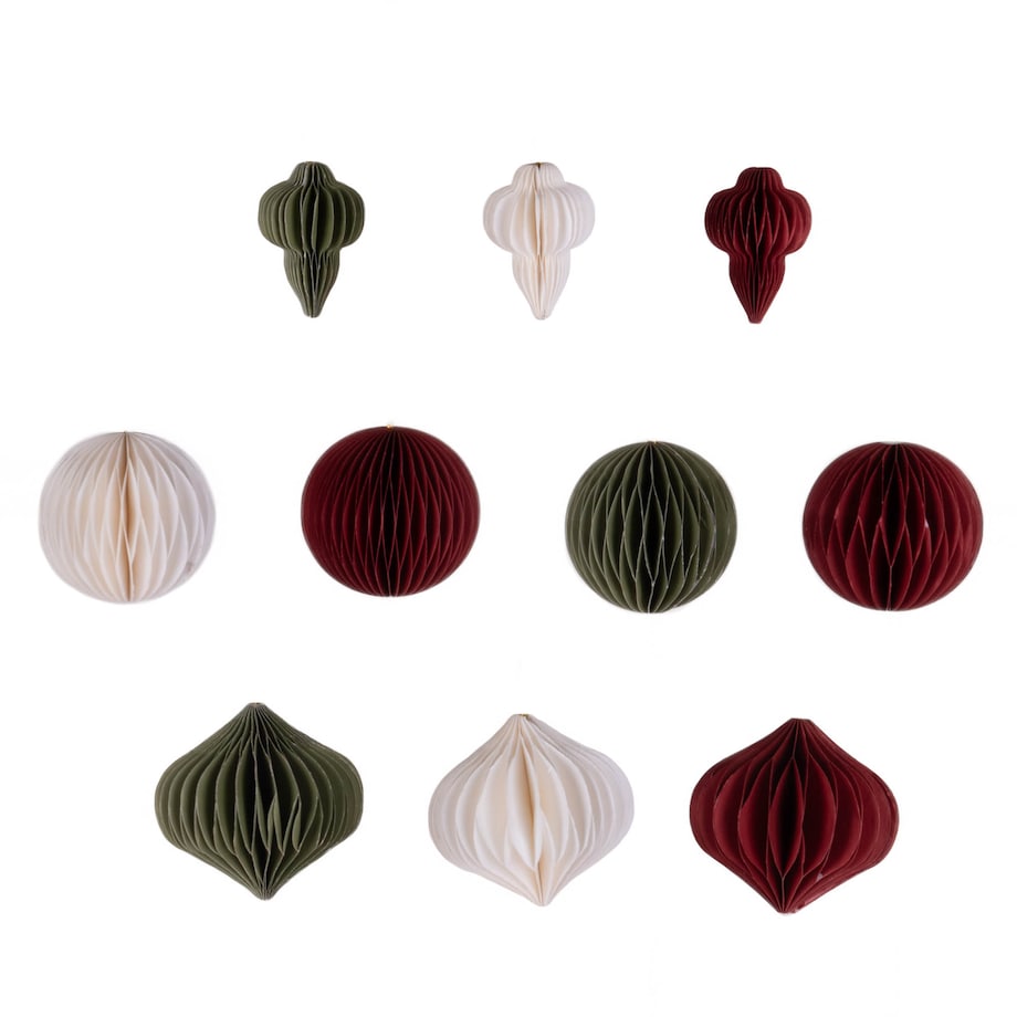 Ozdoby na choinkę z papieru, Ø 8 cm