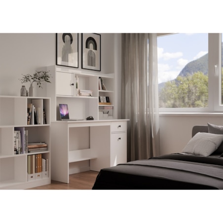 Biurko CHESTER białe mat 120x45x75 cm szuflada+szafka 1 szt.