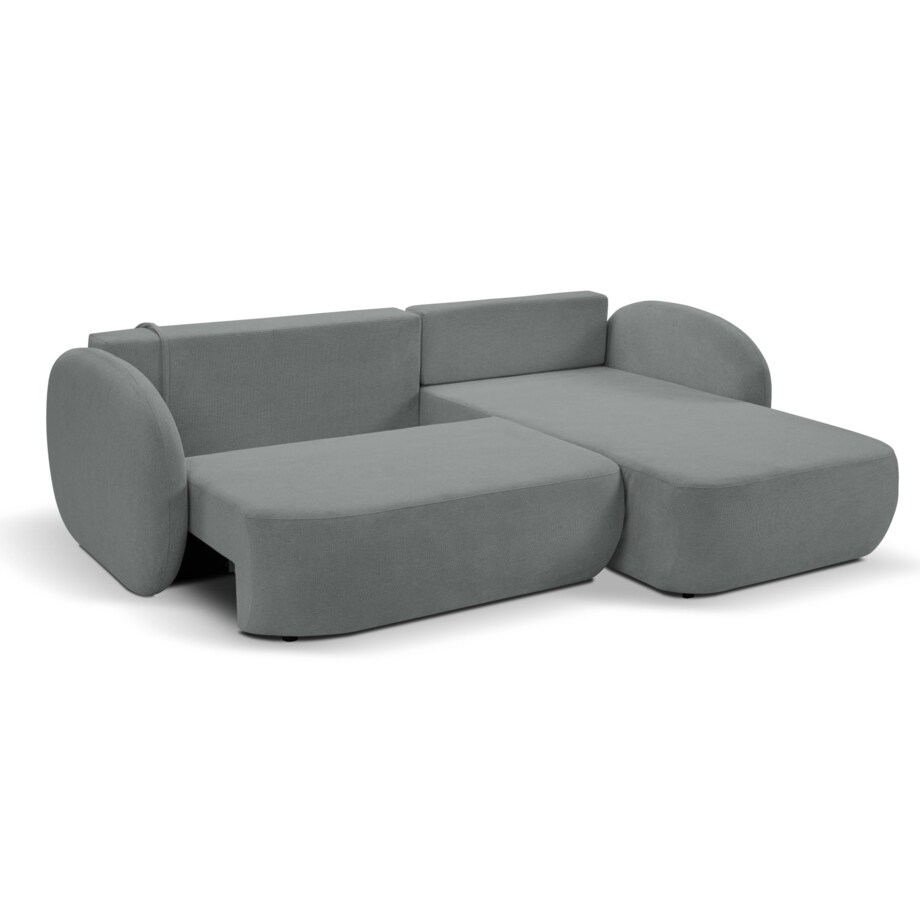 Nowoczesny narożnik rozkładany OLIVIO prawy - ciemnoszary