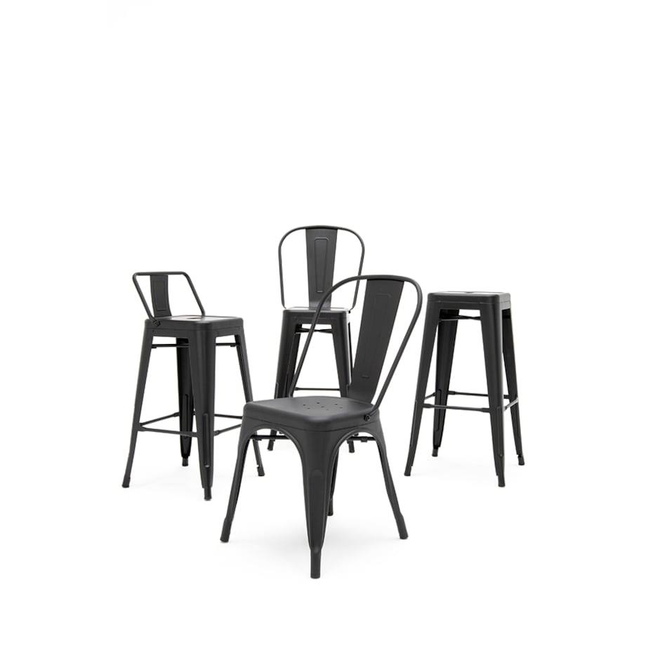 Hoker kuchenny TOWER BACK KH010100971 krzesełko czarne