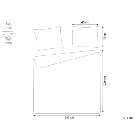 Komplet narzuta z poduszkami tłoczony 200 x 220 cm brązowy RAYEN
