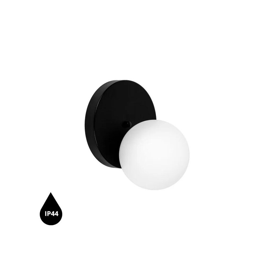 REFA A czarna lampa ścienna / kinkiet z podwyższoną szczelnością IP44