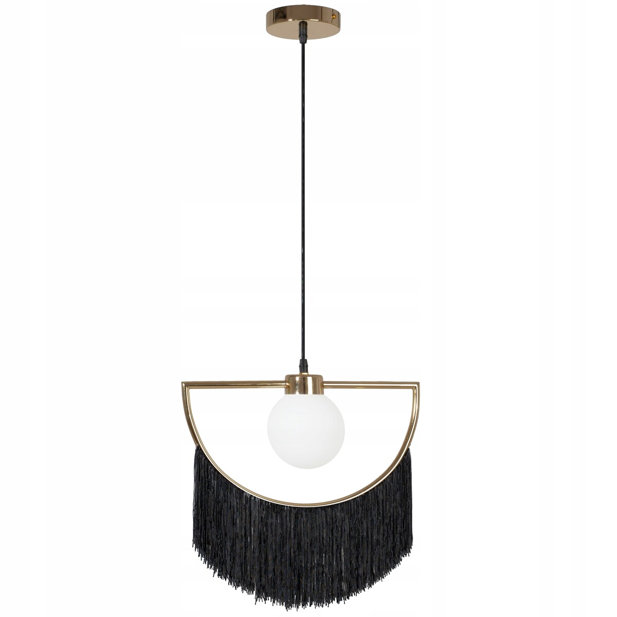 Lampa Sufitowa Wisząca Czarna Złota Glamour Gold