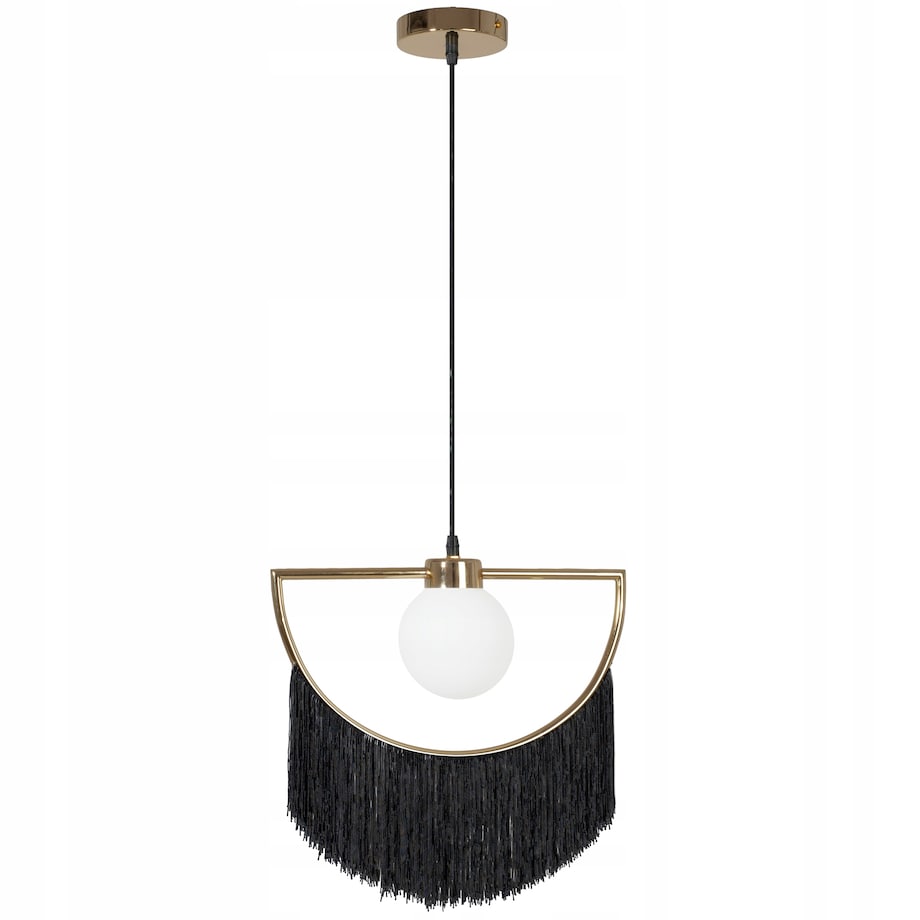 Lampa Sufitowa Wisząca Czarna Złota Glamour Gold