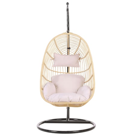 Fotel wiszący ze stojakiem CASOLI Technorattan Naturalny