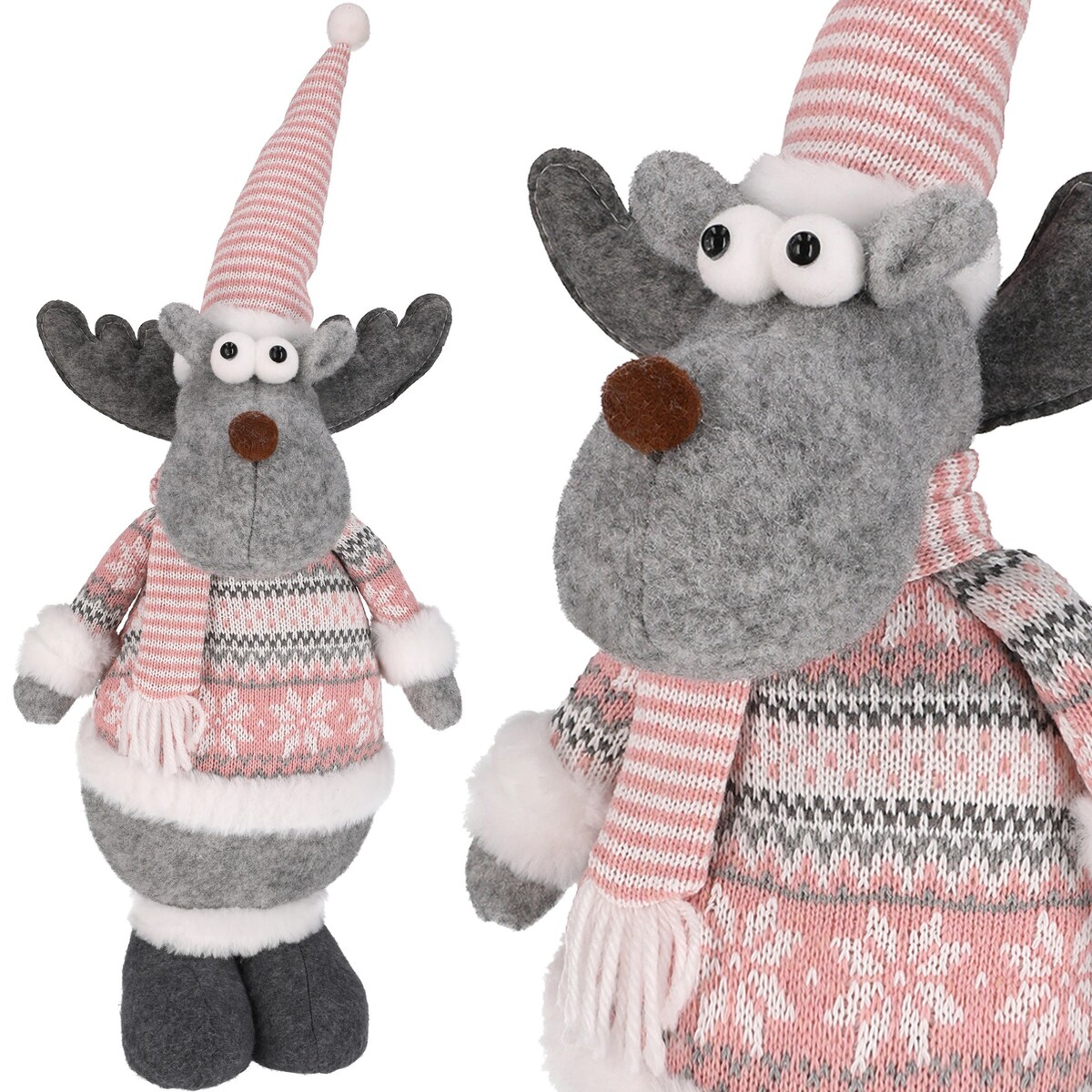 Renifer SKRZAT Mikołaj świąteczny ŁOŚ figurka DEKORACJA prezent JUMIhome