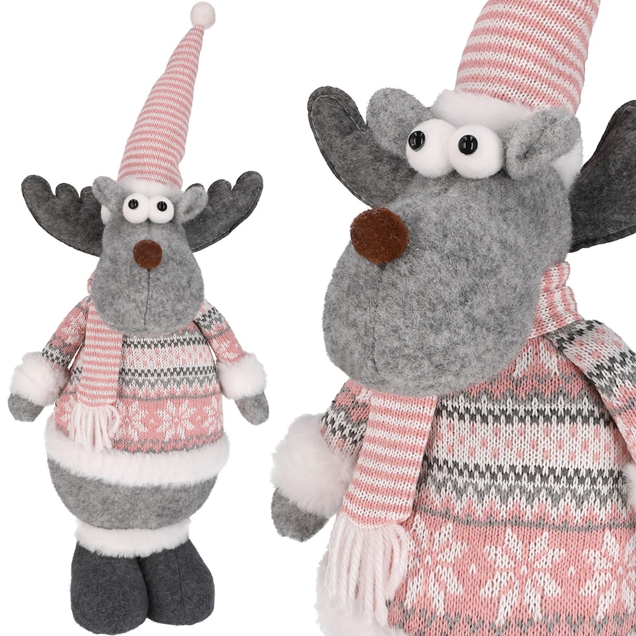 Renifer SKRZAT Mikołaj świąteczny ŁOŚ figurka DEKORACJA prezent JUMIhome