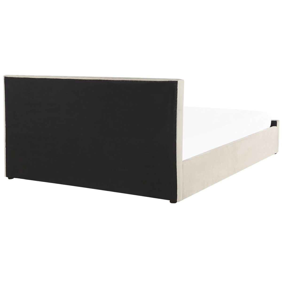 Łóżko z pojemnikiem welurowe 180 x 200 cm beżowe AMIENS