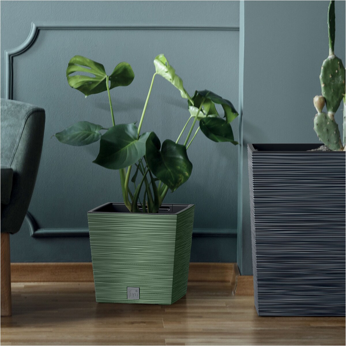 Doniczka Donica Ogrodowa 24/29,5 Cm Zestaw Kwadratowa Na Taras Do Ogrodu Domu Zielona