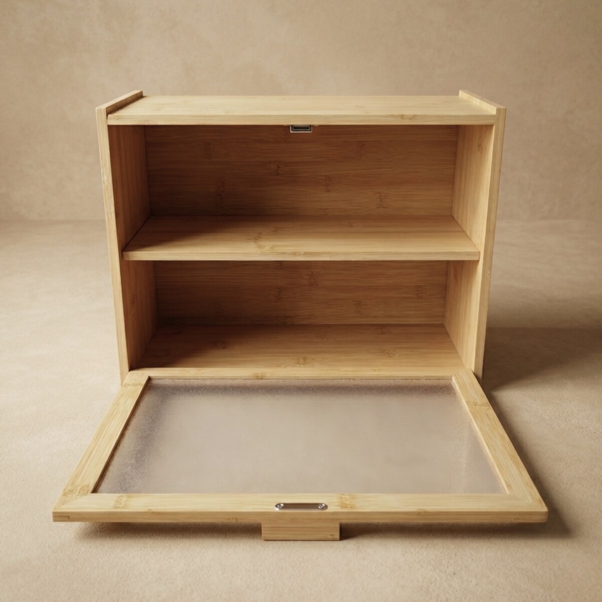 Bambusowy chlebak piętrowy DOPPIO, 17 x 40 x 31 cm, dwie półki