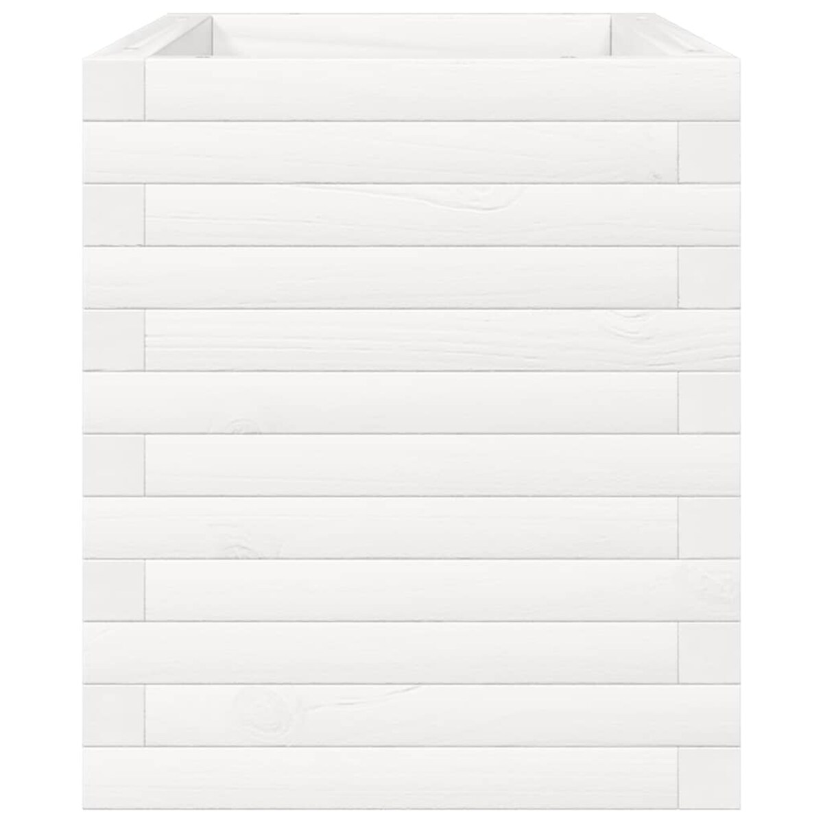 vidaXL Donica ogrodowa, biała, 70x40x45,5 cm, lite drewno sosnowe