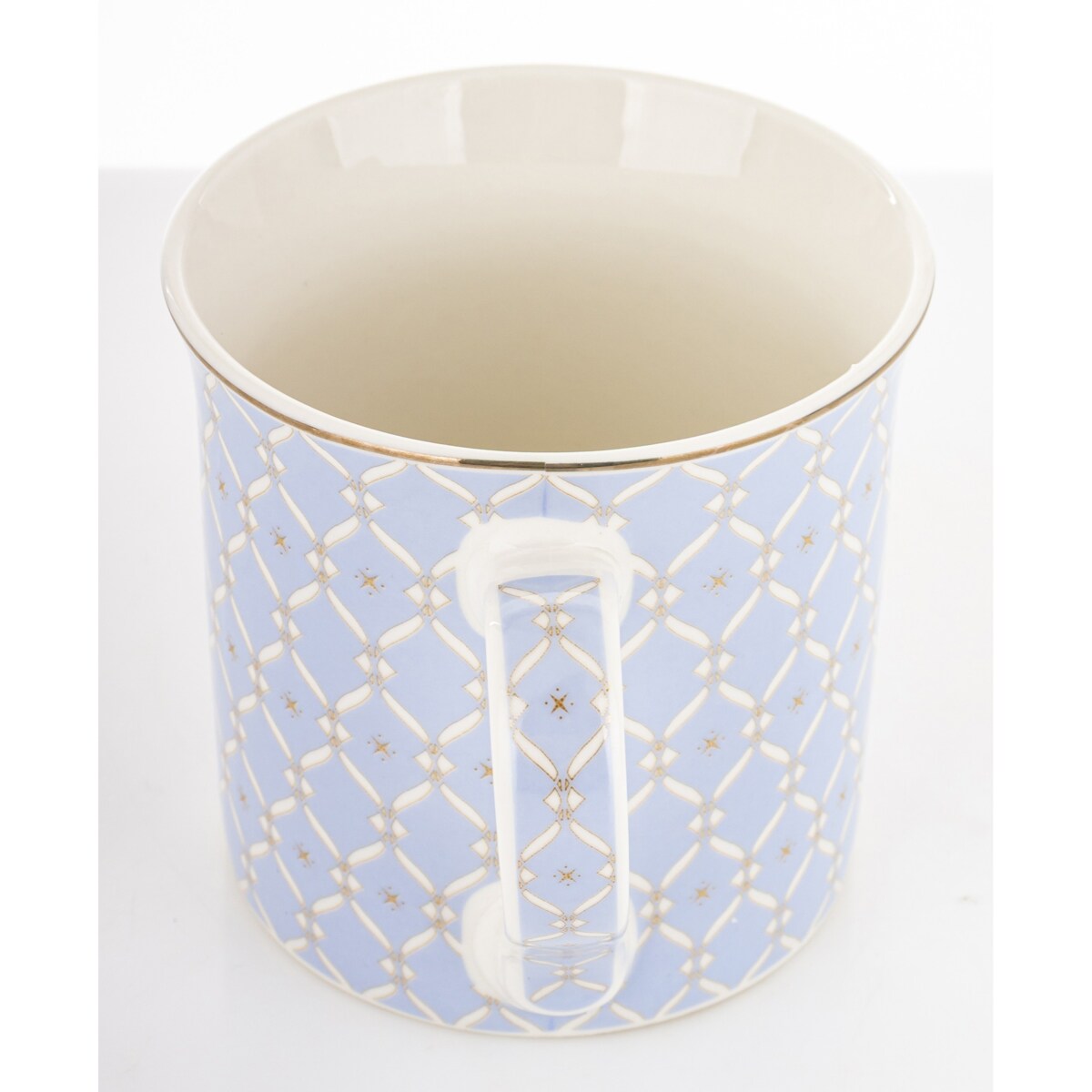 Kubek porcelanowy w pudełku 12,5x9x9 cm MAGLIA 380 ml niebieski z białym wzorem