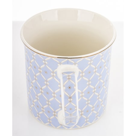 Kubek porcelanowy w pudełku 12,5x9x9 cm MAGLIA 380 ml niebieski z białym wzorem