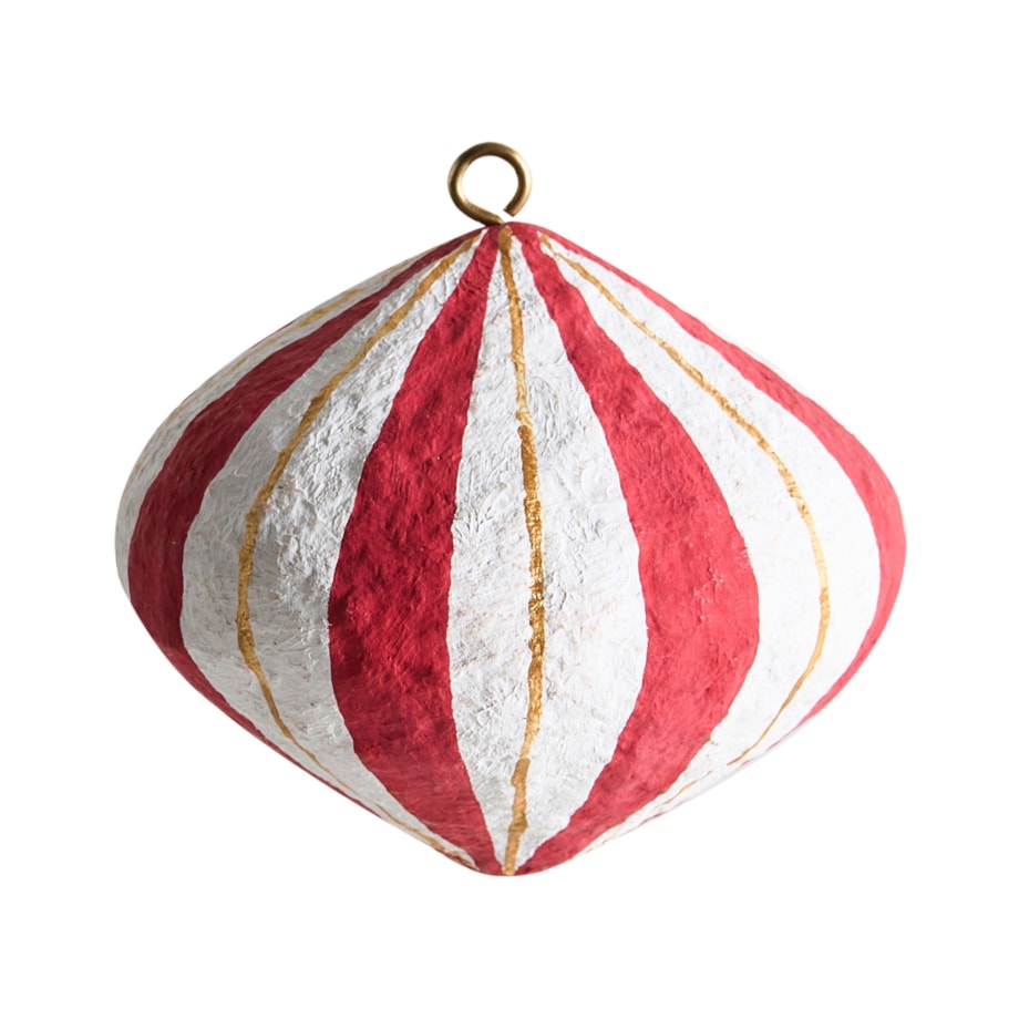 Zestaw 12 ozdób choinkowych GIDEALVEN Papier-mâché Czerwony/ biały