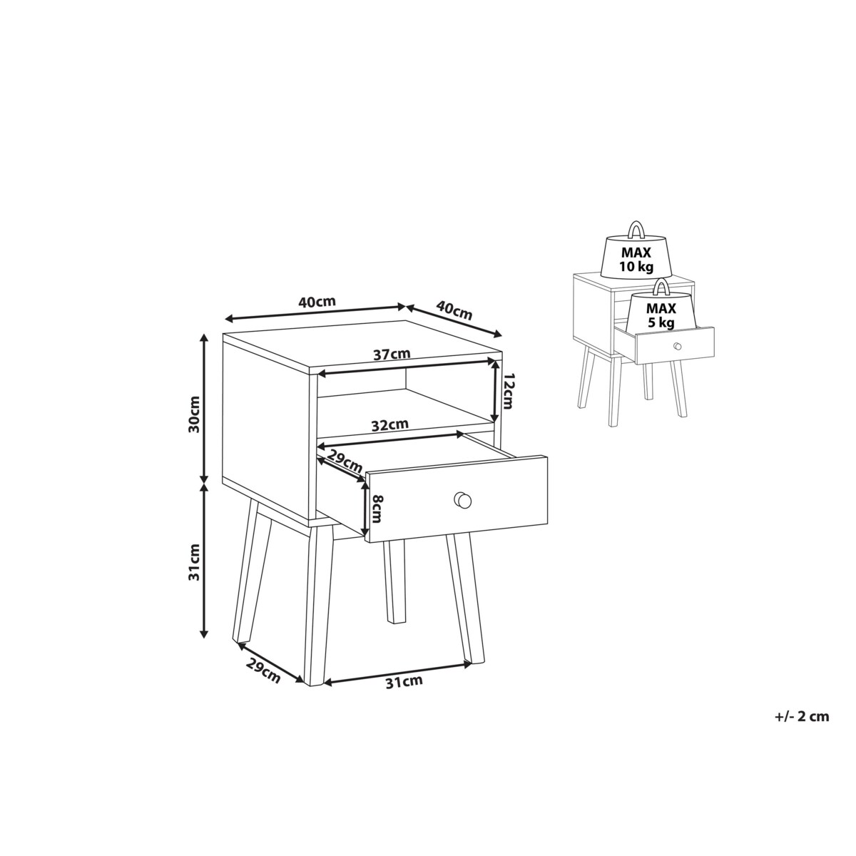 Szafka nocna ciemne drewno RODES