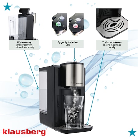 Dozownik dystrybutor podgrzewacz do gorącej wody 2.2L z regulacją temperatury KLAUSBERG