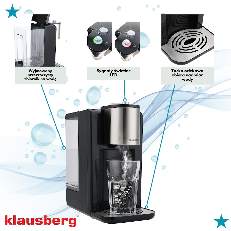 Dozownik dystrybutor podgrzewacz do gorącej wody 2.2L z regulacją temperatury KLAUSBERG