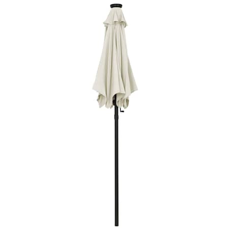 vidaXL Parasol ogrodowy z LED, piaskowy, 200x211 cm, aluminium