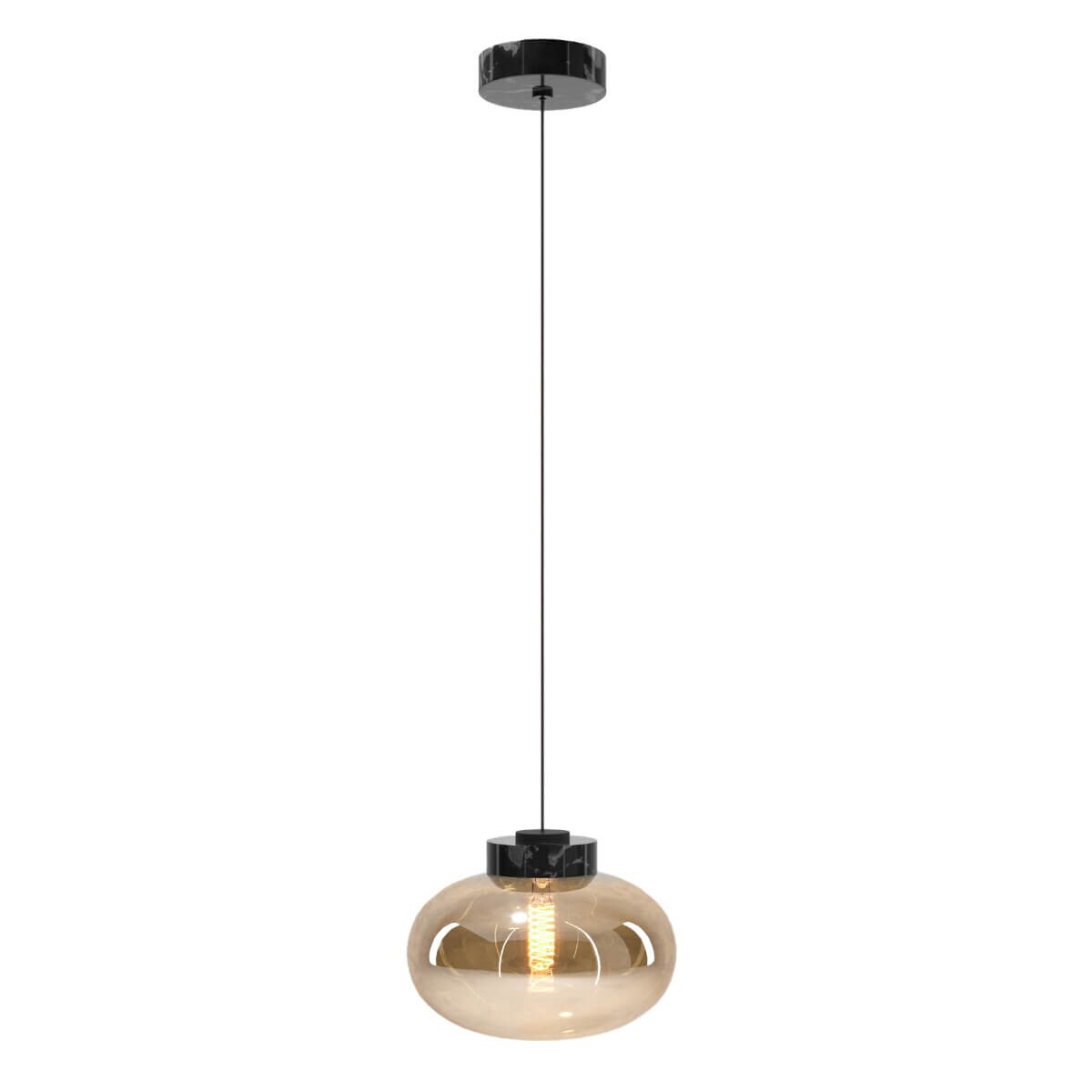 Wisząca lampa nad stół Moonstone P0518 Maxlight bursztynowa biała