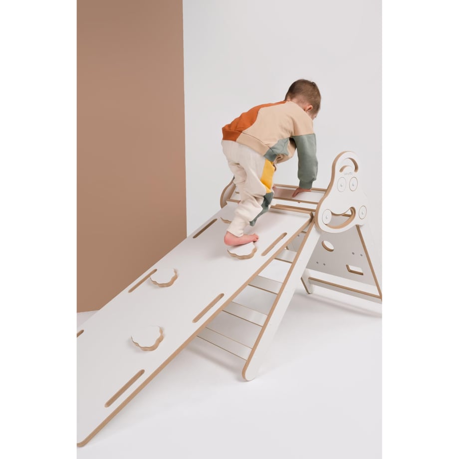 Drabinka Pikler ŚCIANKA WSPINACZKOWA + DUŻA zjeżdżalnia CHMURKI