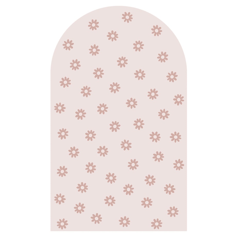 Naklejka na ścianę łuk różowy vintage - stokrotki L