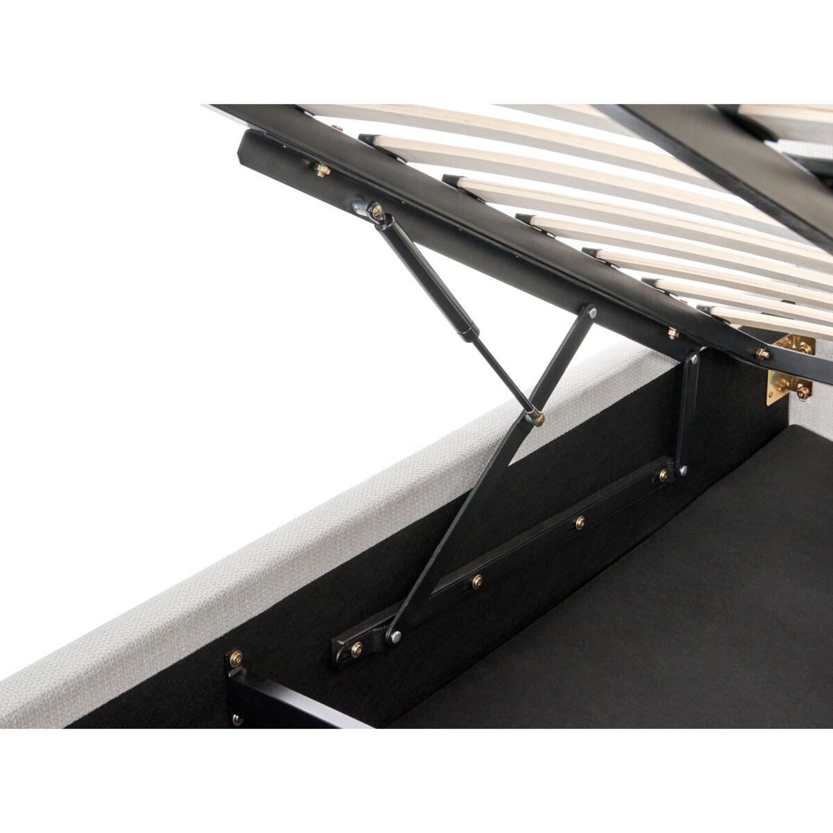 Łóżko z pojemnikiem TARASCON 140 x 200 cm Jasnobeżowy