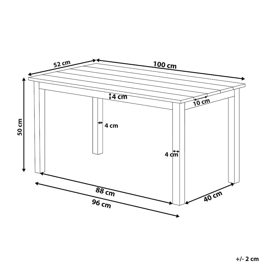 Stół ogrodowy MESSINA 100 cm 52 cm Biały