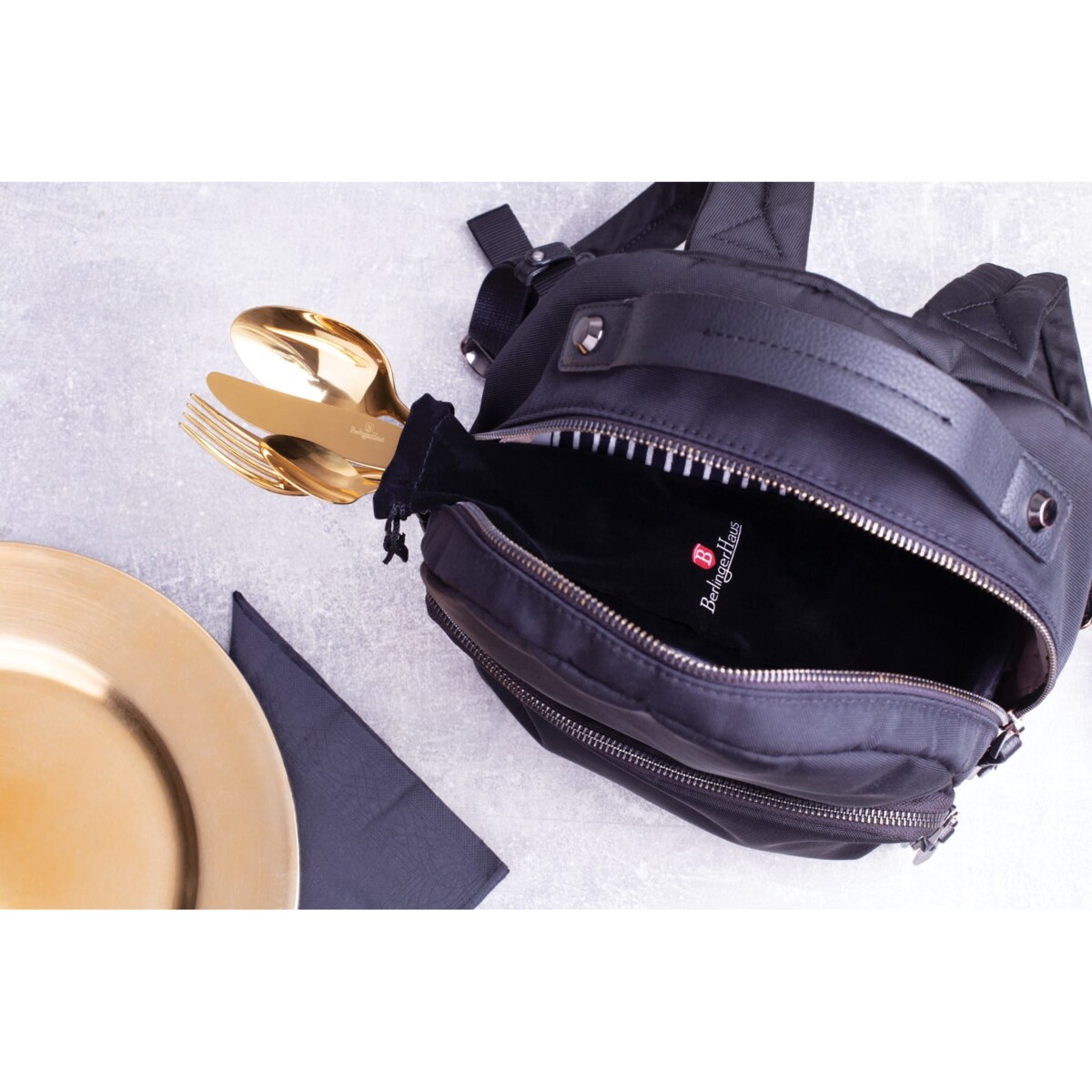 Zestaw sztućców 4 elementy + pokrowiec BERLINGER HAUS Champagne