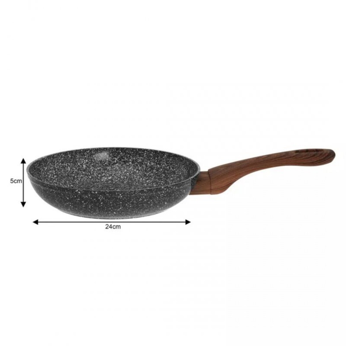 Patelnia Granitowa 24Cm Granit Wood Kinghoff Kh-1028