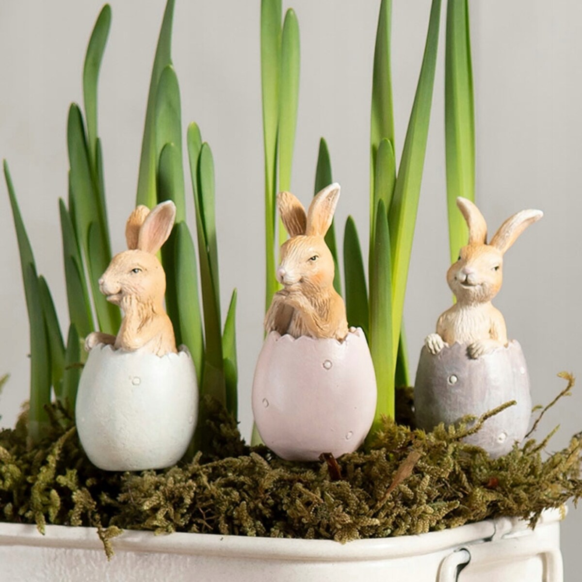 OZDOBA DO DONICZKI WIELKANOCNA NA WIELKANOC ZAJĄCZKI JAJKA DEKORACJA 3 szt.