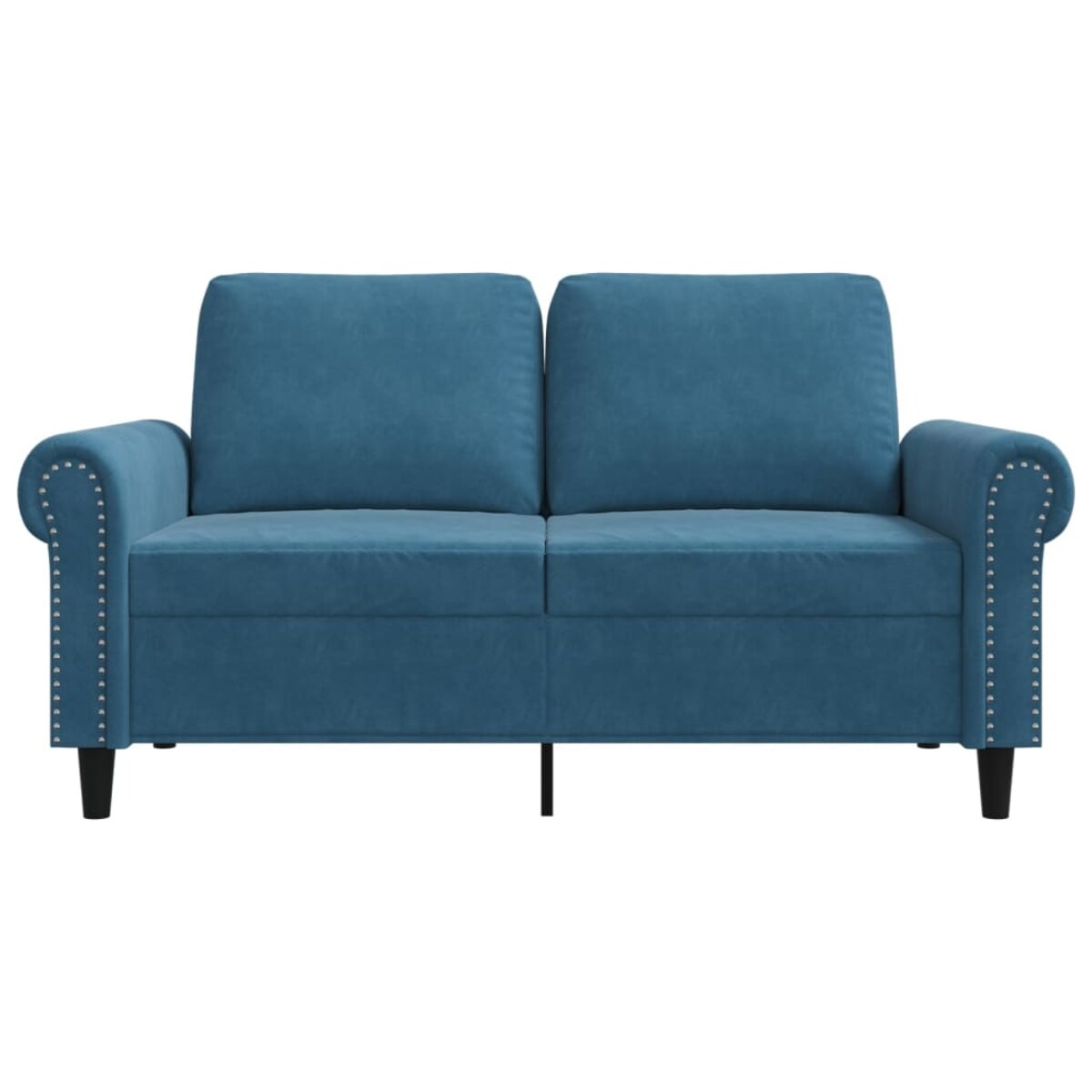 vidaXL Sofa 2-osobowa, niebieski, 120 cm, tapicerowana aksamitem