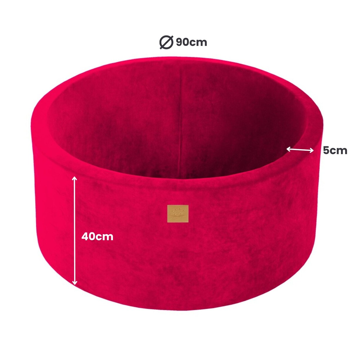 Okrągły Suchy Basen dla Dziecka 90x40cm/300 Piłek 7cm, Velvet, Magenta: Białe