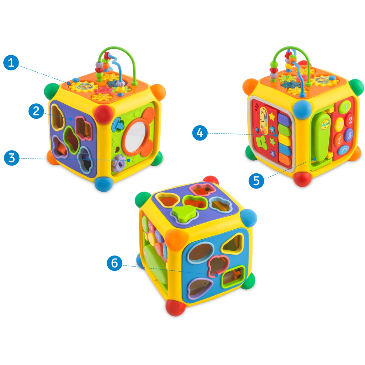 Interaktywna kostka edukacyjna sorter montessori Ricokids