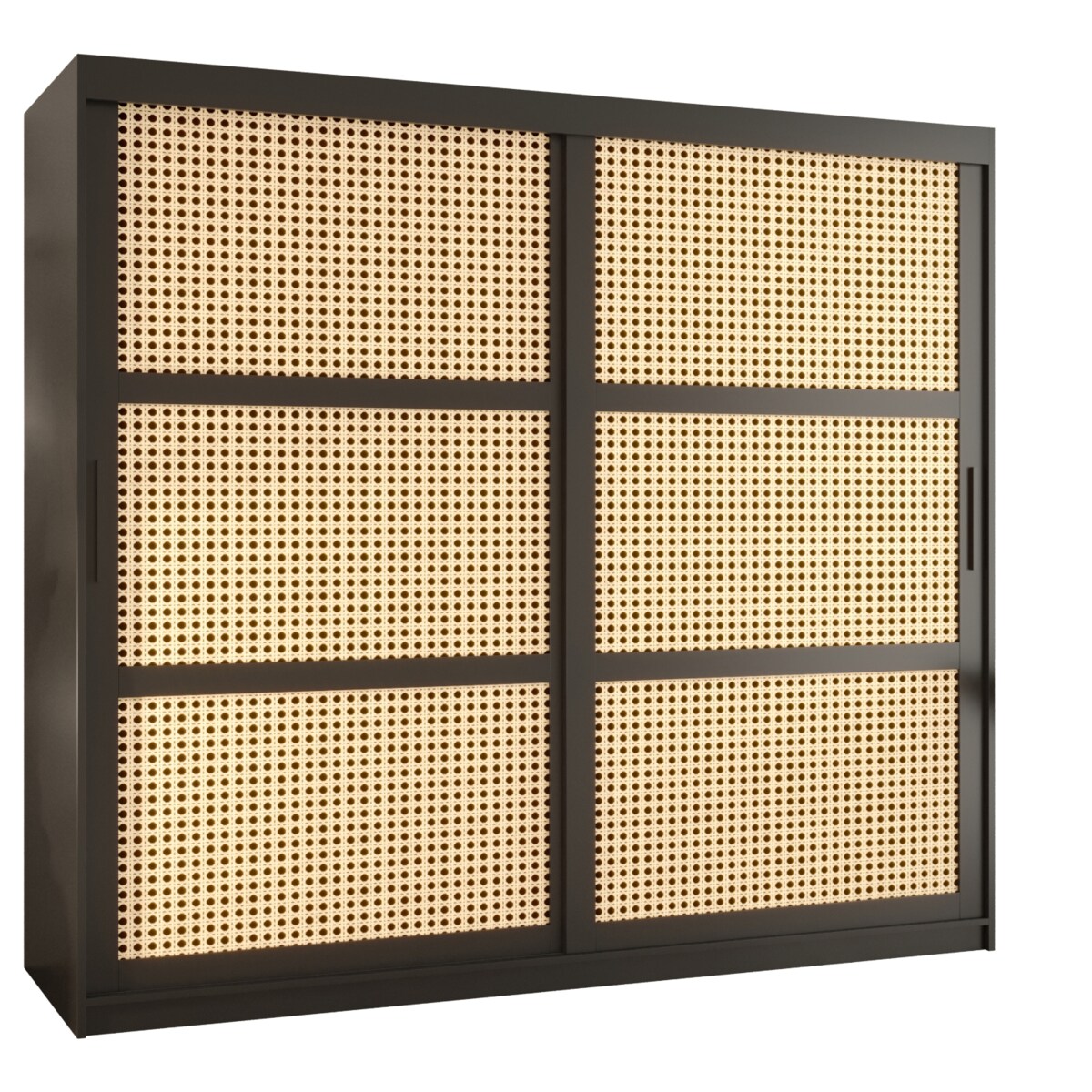 Szafa przesuwna Garderoba PLECIONKA WIEDEŃSKA 200 czarny