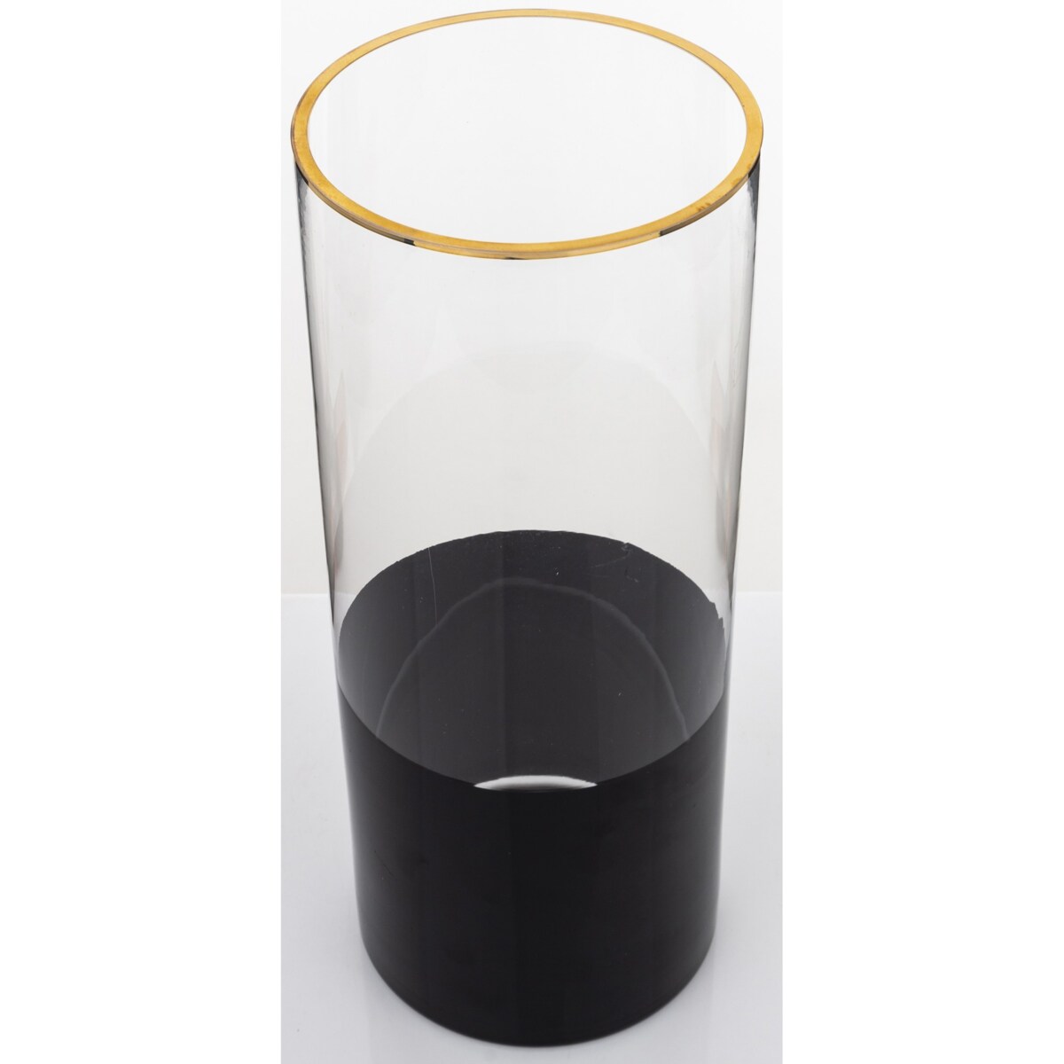 Wazon szklany czarno-przezroczysto-złoty 30x12 cm VIVIANA - I