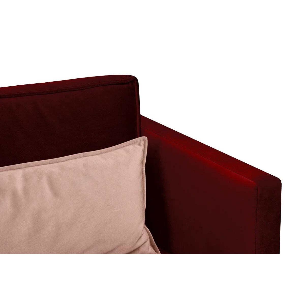 KONSIMO GANZO Sofa 3-osobowa do salonu z czerwonymi poduszkami