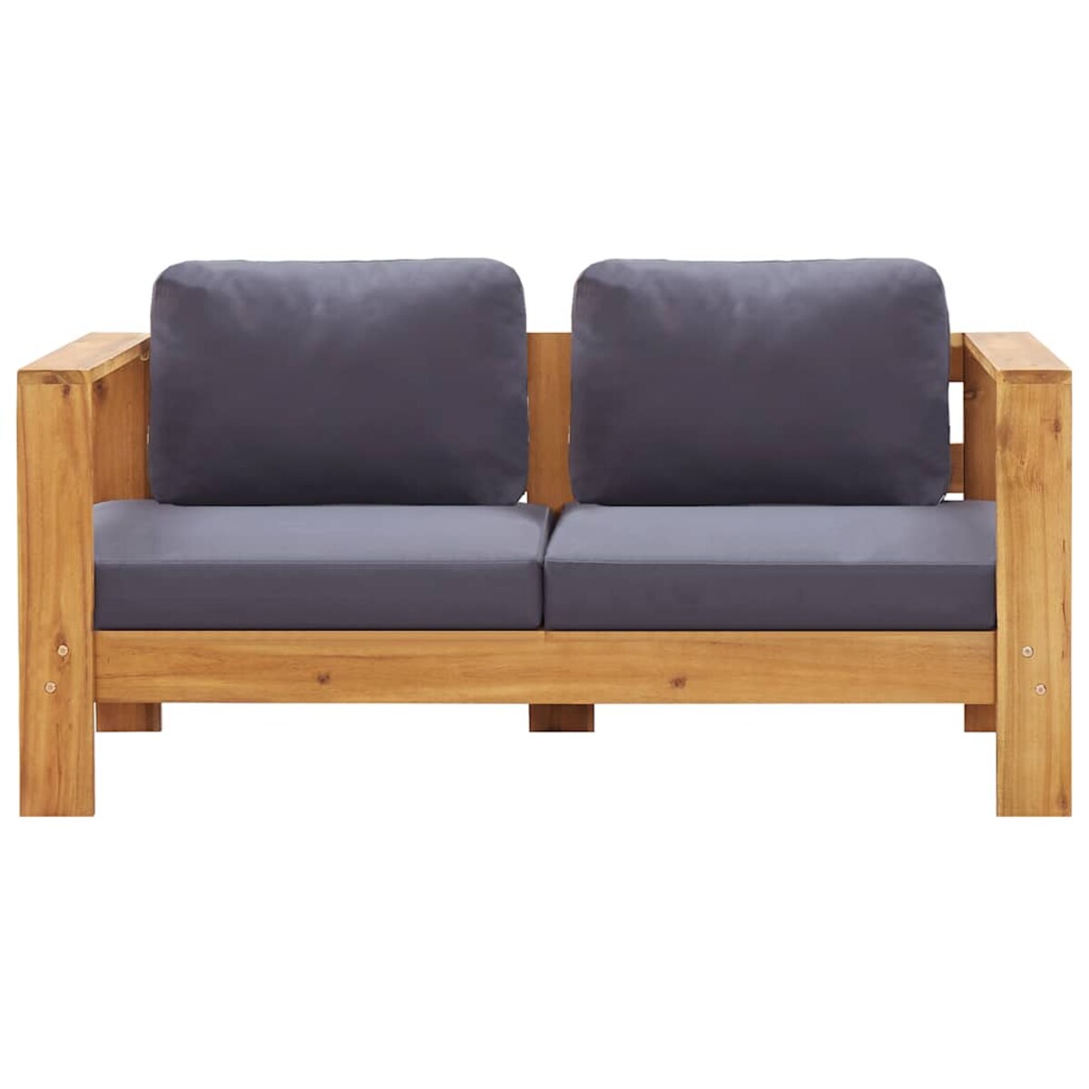 vidaXL Ławka/sofa ogrodowa z poduszkami, 140 cm, drewno akacji, szara