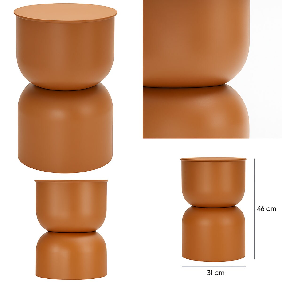 Stolik kolumna DISA, matowy, Ø 31 cm