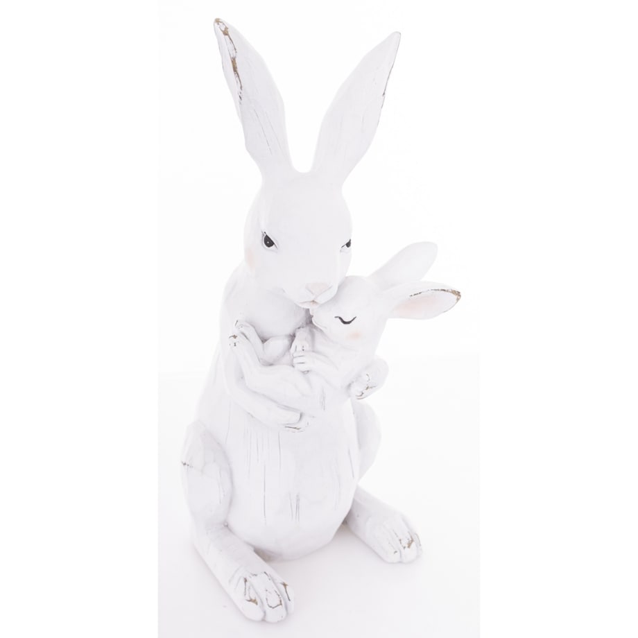 Dekoracja - króliczka z malcem w objęciach 32,5x13,5x18 cm