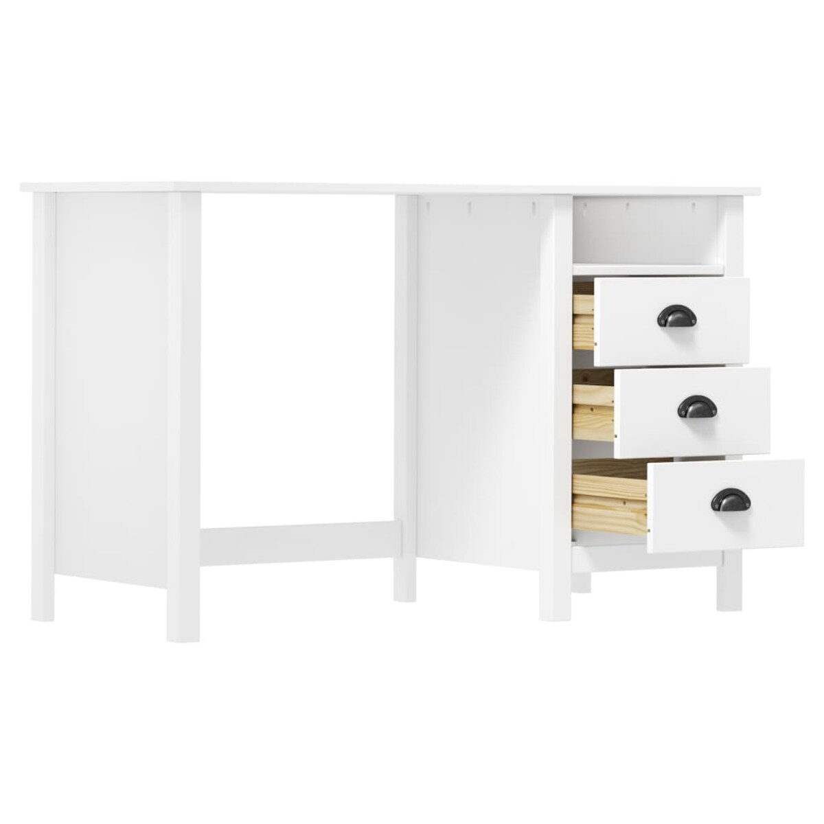 vidaXL Biurko Hill z 3 szufladami, 120x50x74 cm, lita sosna