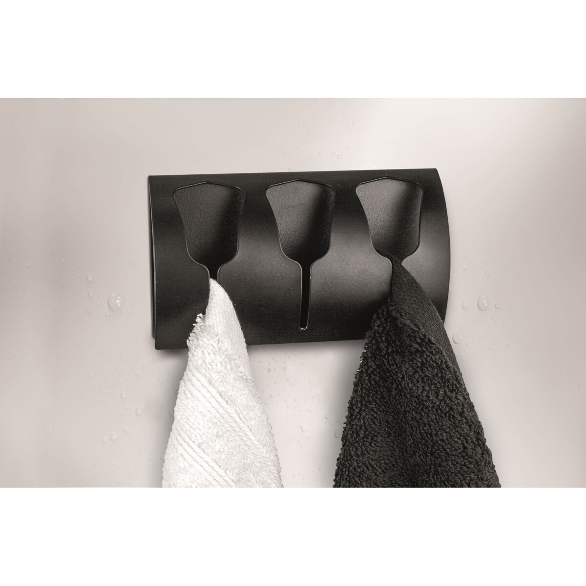 Kleine Wolke Tulip potrójny Wieszak ścienny czarny