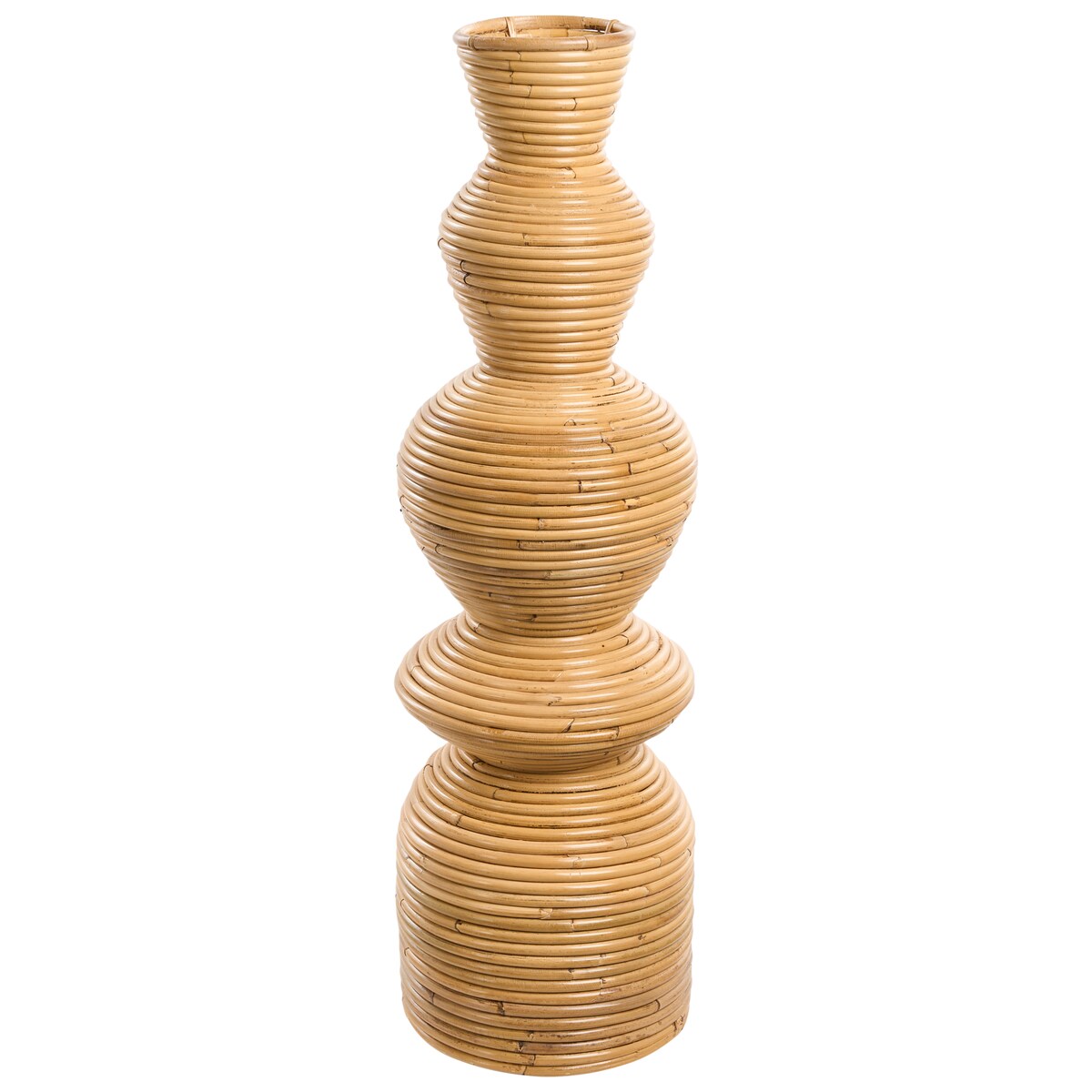 Wazon dekoracyjny NUORO Rattan 70 cm Naturalny